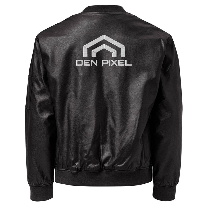 Men's leather Bomber Jacket Black - DEN PIXEL STYLE