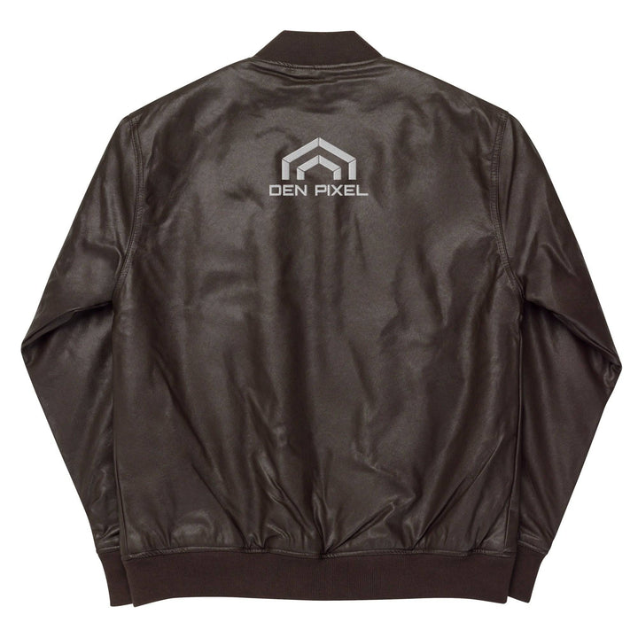 Men's Leather Bomber Jacket Brown - DEN PIXEL STYLE