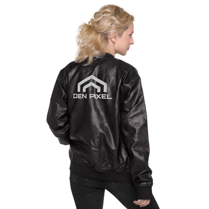 Women leather Bomber Jacket Black - DEN PIXEL STYLE
