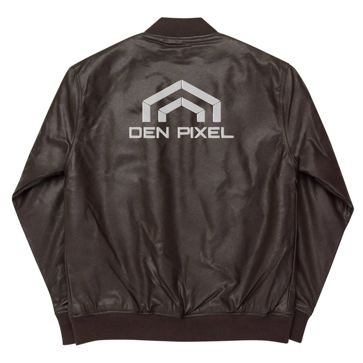 Women's Leather Bomber Jacket Brown - DEN PIXEL STYLE